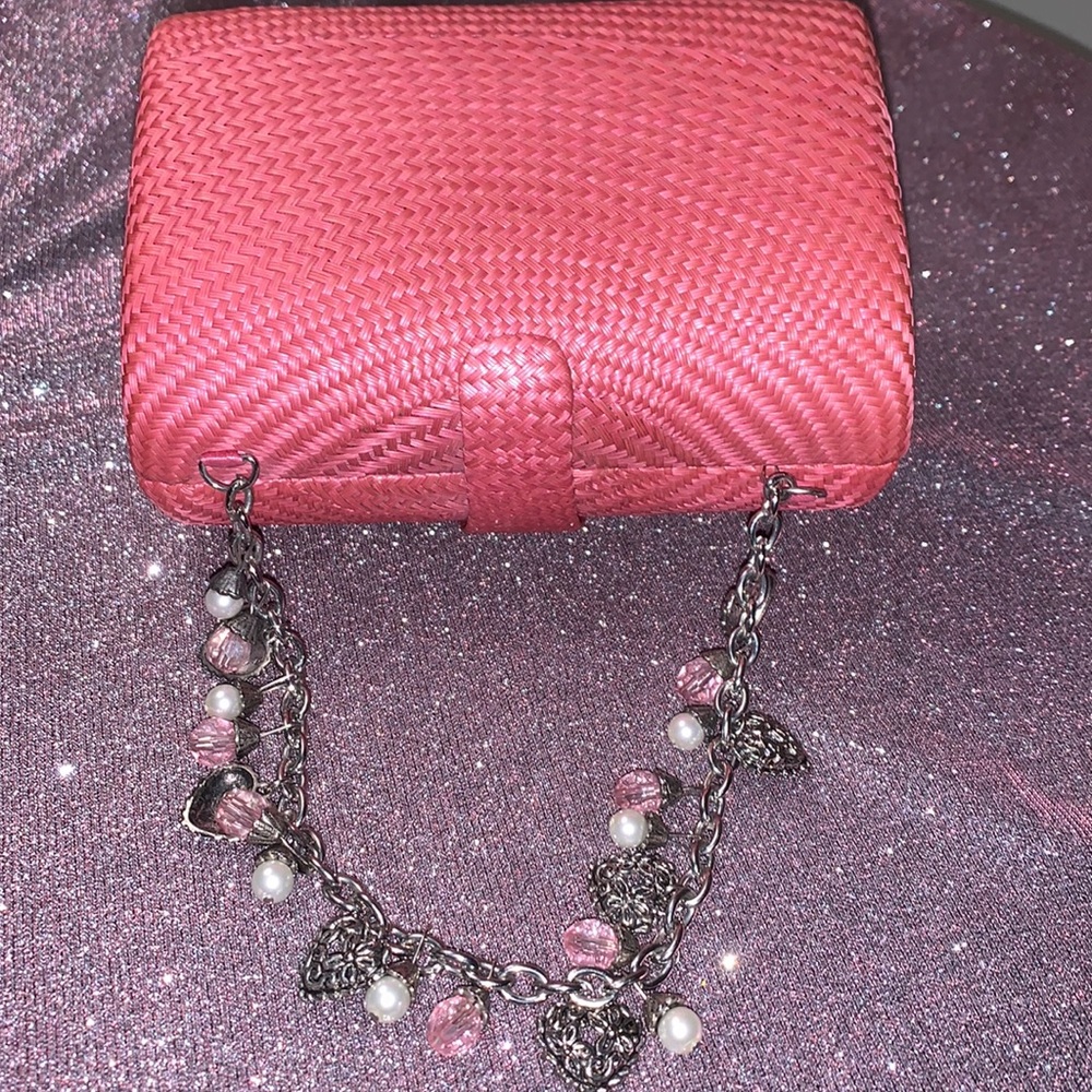 Donna Dixon Straw‎ Mini Bag With Metal Chain - Picture 7 of 11